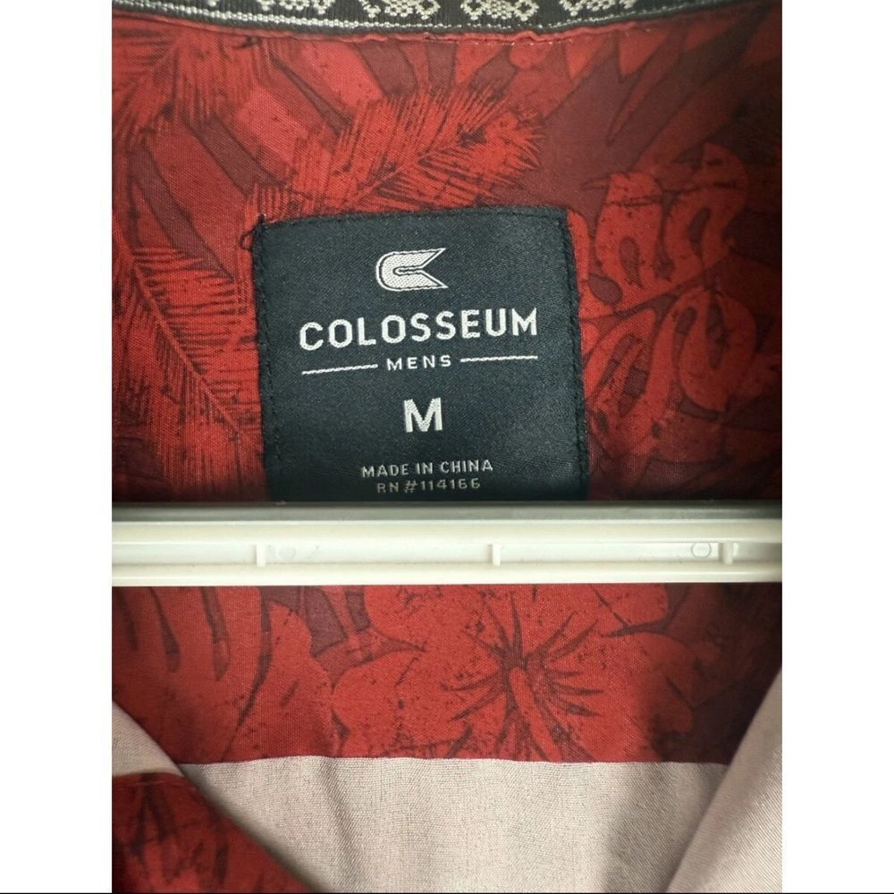Colosseum Shirt‎ Men's Medium Red Floral Alabama Crimson Tide Collared Button-Up - Picture 3 of 6